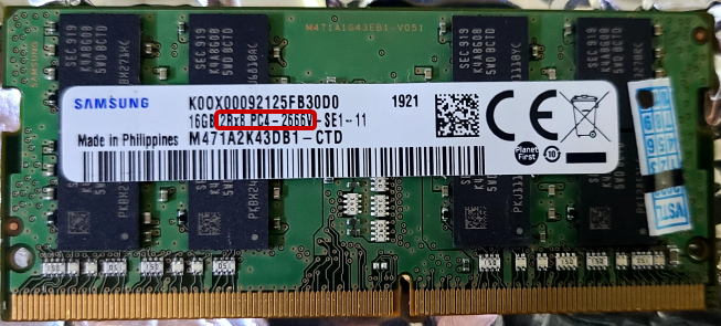 삼성전자 노트북용 DDR4-2666(PC4-21300), 2019년 21주차 생산품